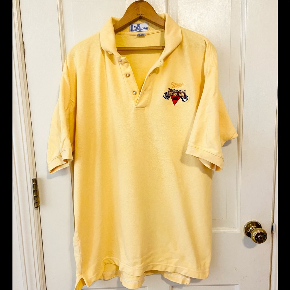 Vintage Miller lite nascar racing polo tshirt